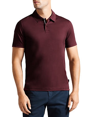 Shop Ted Baker Zeiter Cotton Soft Touch Slim Fit Polo Shirt In Maroon