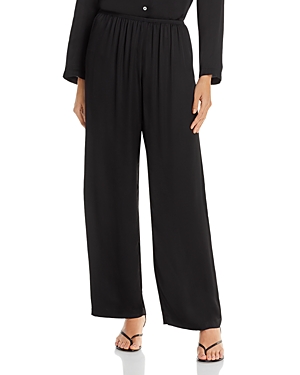 Donni Simple Wide Leg Pants In Jet Black