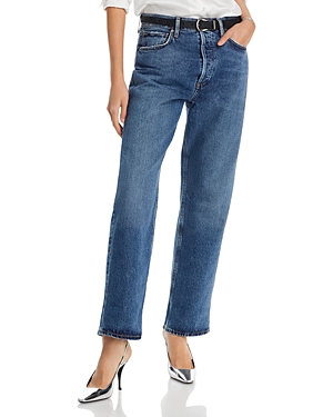 Agolde Fran Cropped Low-rise Straight-leg Jeans In Control