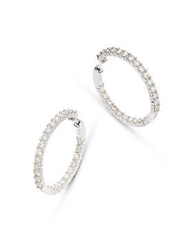 Bloomingdale's - Diamond Inside Out Hoop Earrings in 14K White Gold, 5.0 ct. t.w.