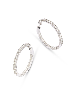 Bloomingdale's Diamond Inside Out Hoop Earrings in 14K White Gold, 5.0 ct. t.w.