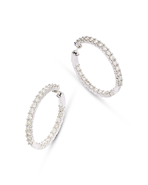 Bloomingdale's Diamond Inside Out Hoop Earrings In 14k White Gold, 5.0 Ct. T. W. In White