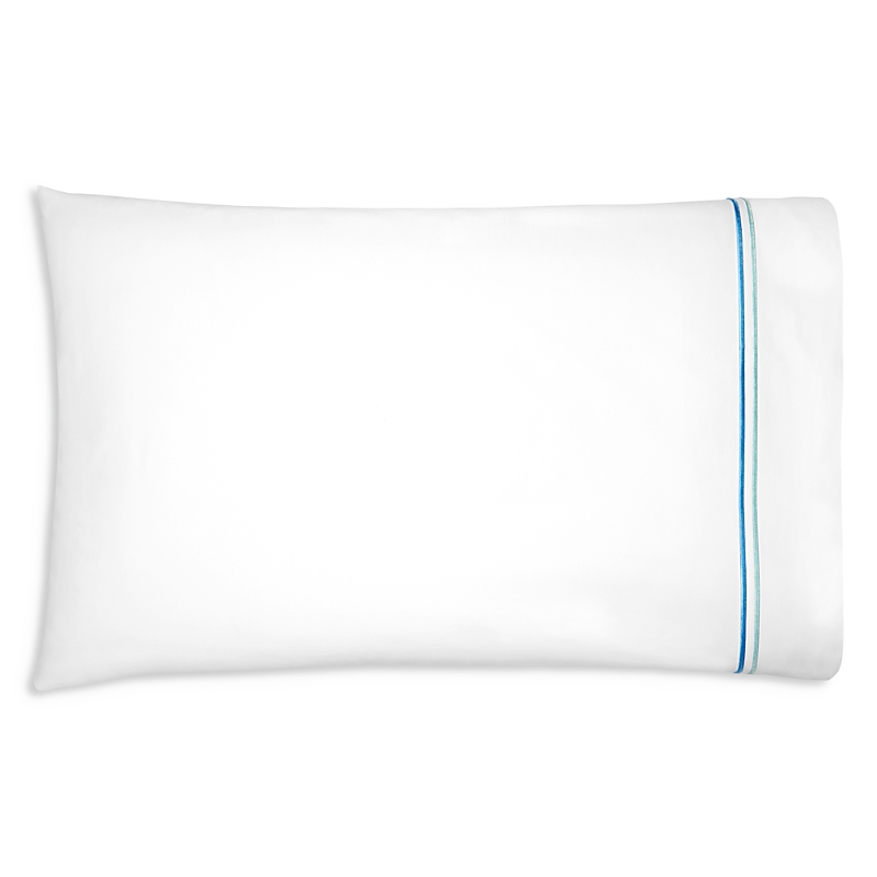 Sferra Tratto Pillowcase, Standard In White/clearwater