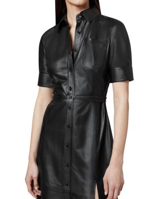 Kiera Leather Shirtdress