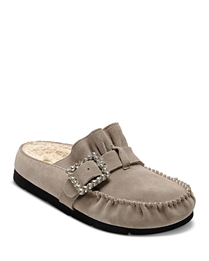 Free People Genuine Shearling Mule In Moon Rock