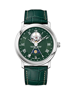 Frederique Constant Classics Heart Beat Moonphase Automatic Watch, 40mm In Green