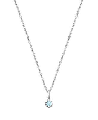 Tiny Blessings - Girls' Sterling Silver Birthstone 13-14" Necklace - Little Kid, Big Kid