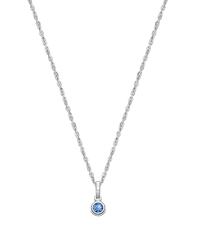 TINY BLESSINGS GIRLS' STERLING SILVER TB BIRTHSTONE 13-14 NECKLACE - CHILDREN