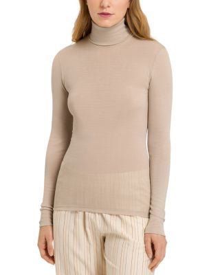 Hanro Woolen Silk Turtleneck In Safari