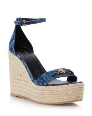Versace - Women's Ankle Strap Espadrille Platform Wedge Sandals