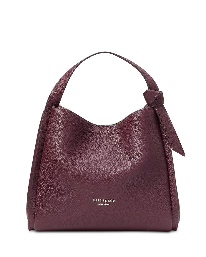 Kate Spade Knott Pebbled Leather Crossbody Tote In Deep Cherry