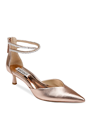 Shop Badgley Mischka Women's Lilibeth Pointed Toe Ankle Strap Pumps In Champagne