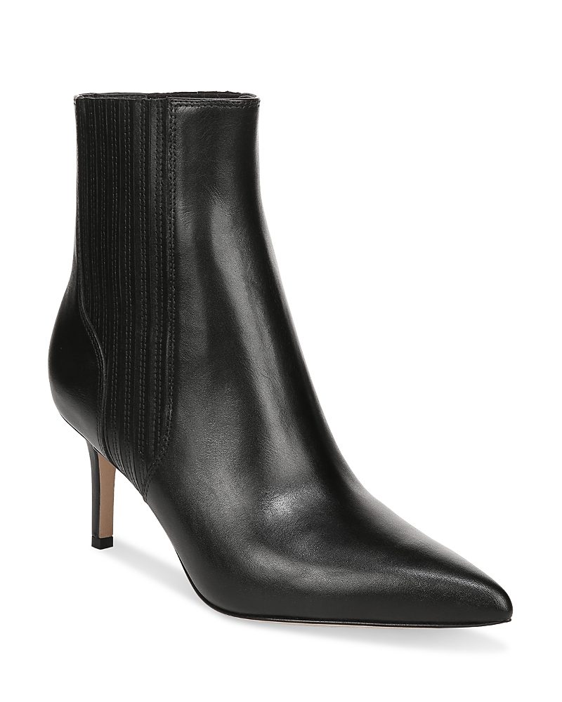 Veronica Beard Lisa Pleated Leather Ankle Booties In Black