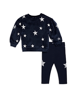 Shop Splendid Girls' Velour Star Print Sweatshirt & Leggings Set - Baby In Navy