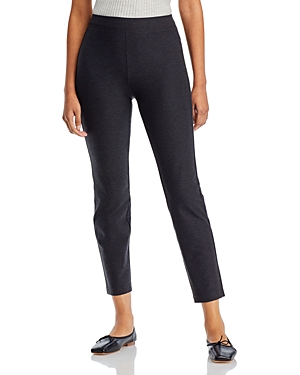 Eileen Fisher Slim Fit Cropped Ankle Pants In Charcoal