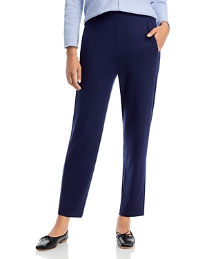 Eileen Fisher Cropped Ankle Trousers In Midnight
