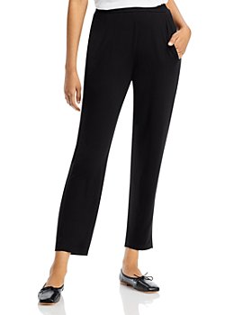 Eileen Fisher cotton spandex side zip black pants estimate L see