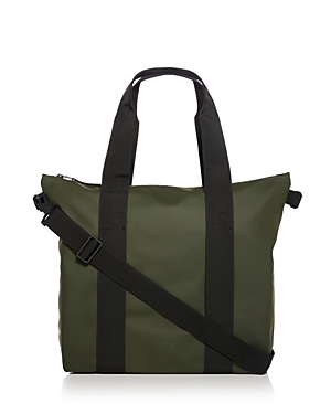 Shop Rains Mini Faux Leather Tote Bag In Green