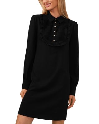 CeCe - Long Sleeve Ruffled Bib Dress