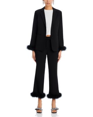 AQUA Feather Trim Blazer - Exclusive