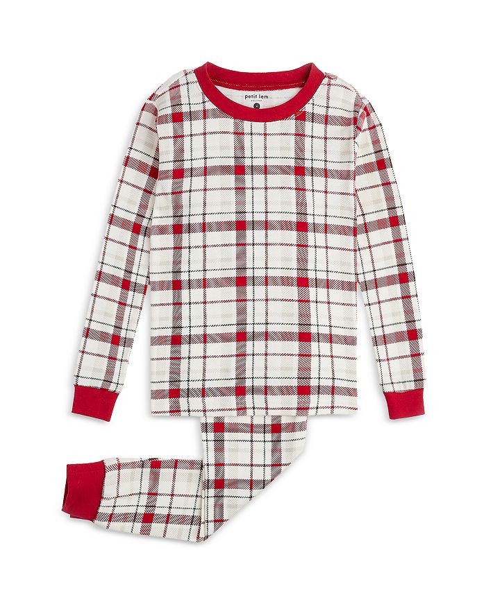 petit lem Unisex Red Plaid Pajama Set - Little Kid | Bloomingdale's