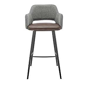 Shop Euro Style Desi Swivel Bar Stool With Black Base In Light Brown