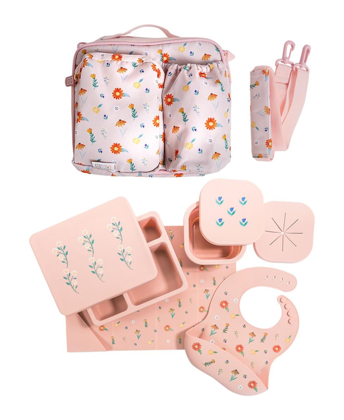 Austin Baby Co Unisex Silicone Mealtime Bundle and Lunch Bag - Ages 6 months +