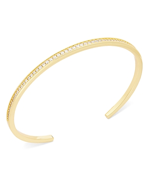 Shop Shashi Cubic Zirconia Cuff Bangle Bracelet In Gold