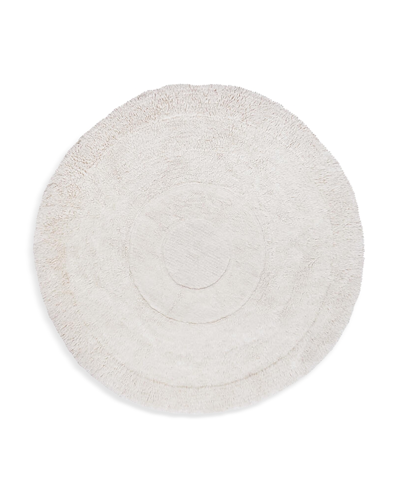 Lorena Canals Woolable Arctic Circle Round Washable Wool Rug In White