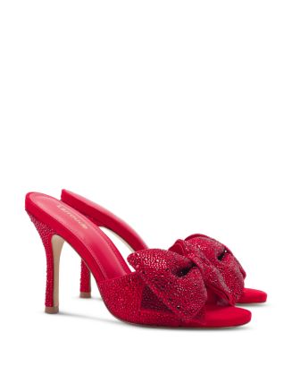 Larroudé Women's Elle Slip On Embellished Bow Slide Sandals ...