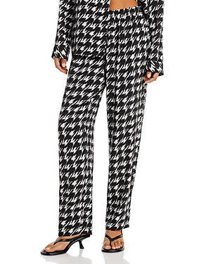 Anine Bing Aiden Pull On Pants In Houndstooth Print