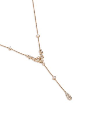 Diamond Scatter Lariat Necklace in 14K Yellow Gold, 1.0 tcw