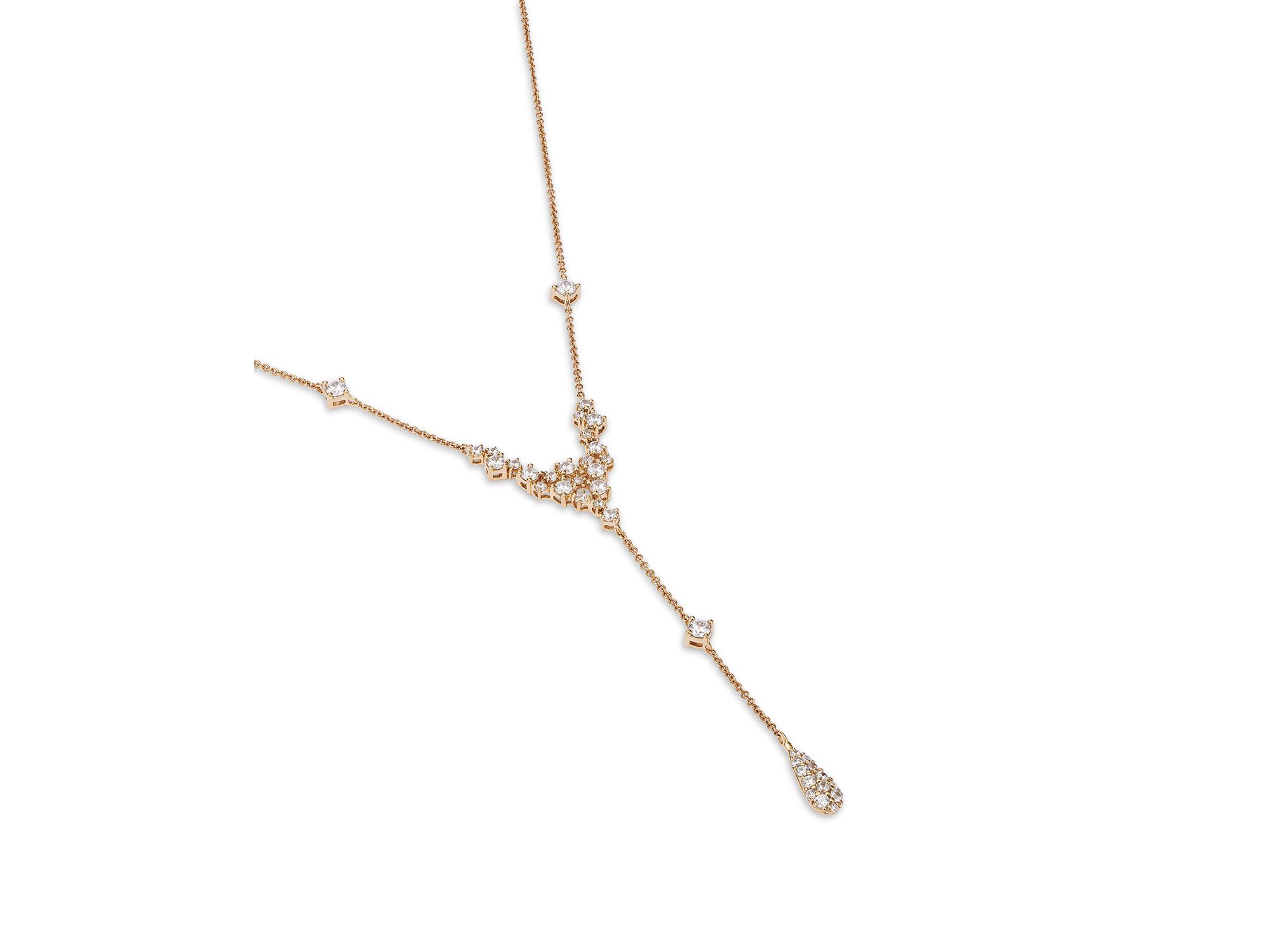 Diamond Scatter Lariat Necklace in 14K Yellow , 1.0 tcw — Image 3