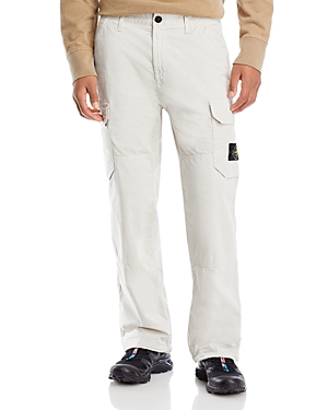 Shop Stone Island Relaxed Fit Straight Leg Cargo Pants In Plaster