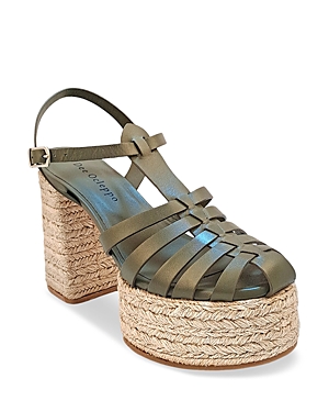 Shop Dee Ocleppo Women's Tulum High Heel Platform Espadrille Fisherman Sandals In Moss Leather