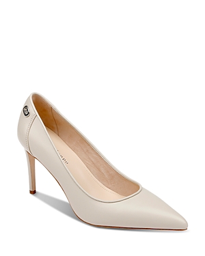 Dee Ocleppo Santorini Leather Stiletto Pumps In Chalk