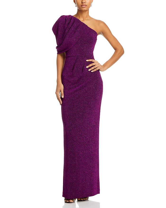 Black Halo Egan Metallic One Shoulder Gown Bloomingdale s
