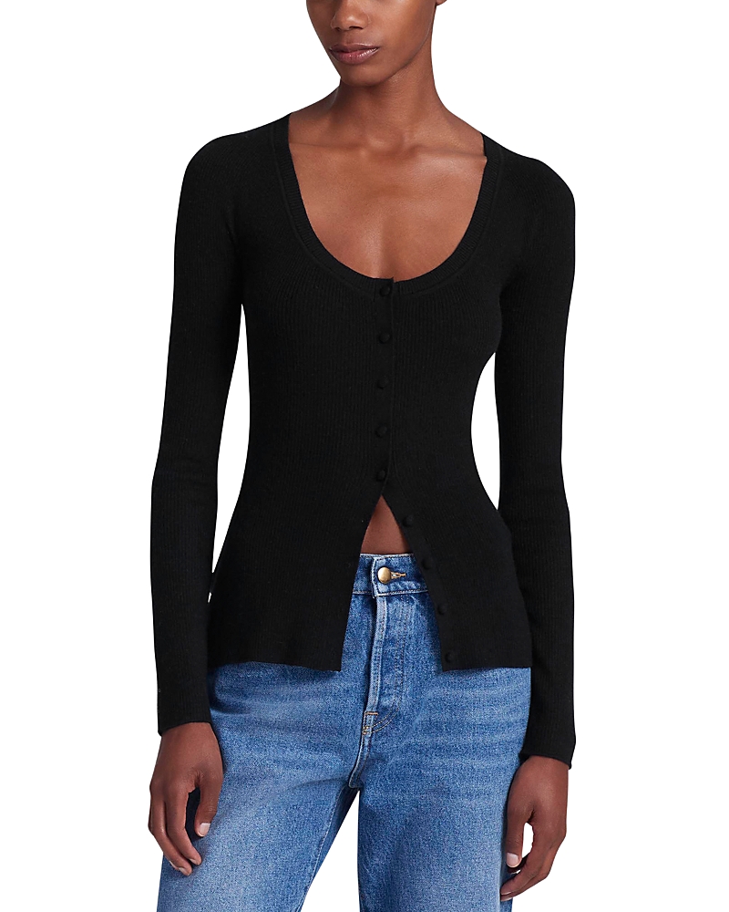 Altuzarra Jones Cashmere Scoop Neck Cardigan In Black