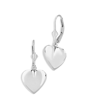 Bloomingdale's Polished Heart Leverback Drop Earrings in Sterling Silver