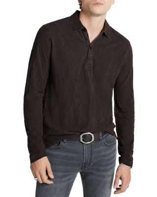 John Varvatos - Adam Long Sleeved Jacquard Polo