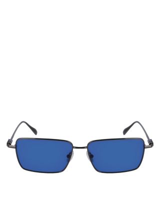 Prisma Rectangular Metal Sunglasses, 57mm