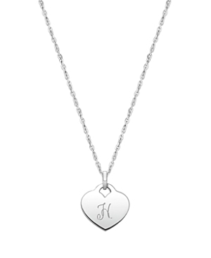 Tiny Blessings Girls' Sterling Silver Baby Heart & Engraved Initial 13-14 Necklace - Baby, Little Kid, Big Kid In Silver - H