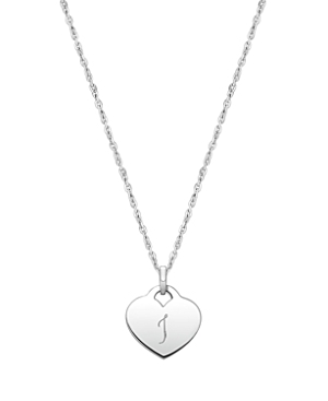 Tiny Blessings Kids' Children's Sterling Silver Baby Heart & Engraved Initial Girls' 12-14 Necklace In Silver - I