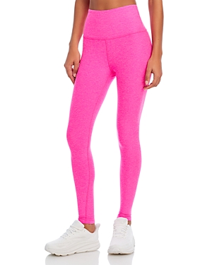 Beyond Yoga Spacedye Caught In The Midi High Waisted Legging In Pink Punch Heather