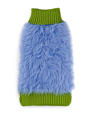 Verloop Faux Fur Dog Sweater In Blue