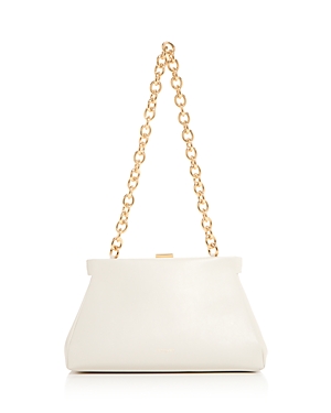 Shop Demellier Cannes Leather Clutch Shoulder Bag In Off White