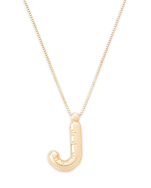 Bloomingdale's Helium Initial Pendant Necklace In 14k Gold, 16-18 In J
