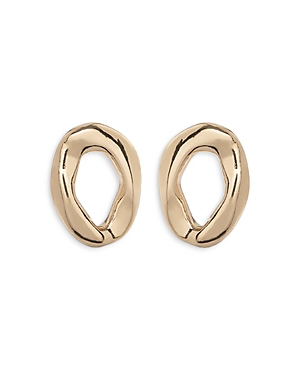 Uno De 50 Joy Of Living Oval Link Earrings In 18k Gold Plated