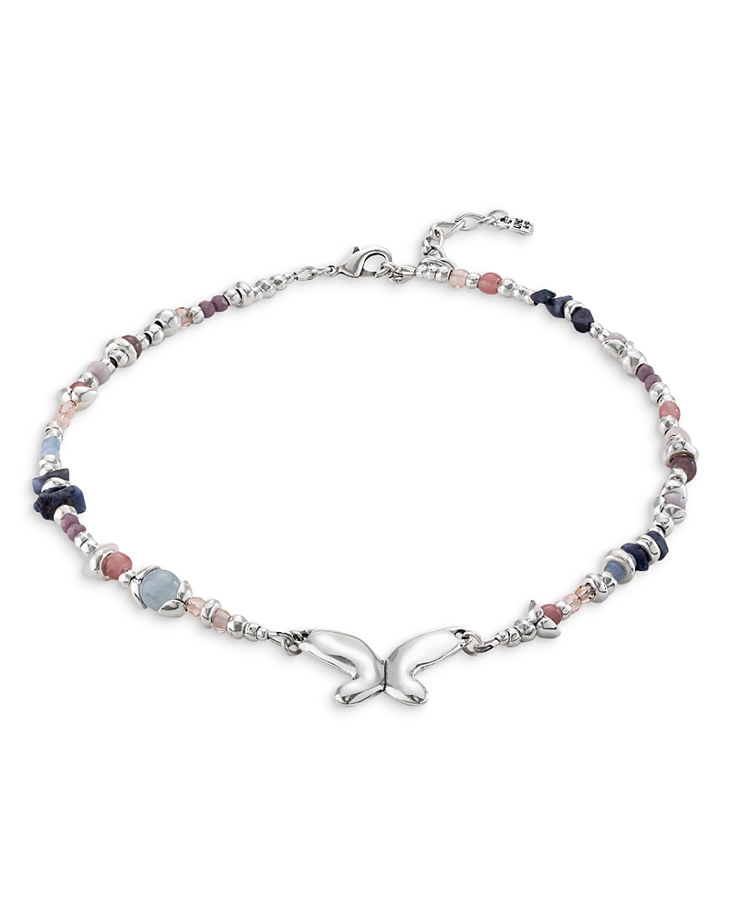 UNOde50 Sterling Silver-Plated Necklace with Multicolor Handmade Crystals