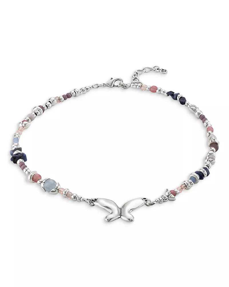 UNOde50 Sterling Silver-Plated Necklace with Multicolor Handmade Crystals